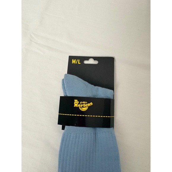Dr Martens Athletic Logo Crew Socks Medium Large Blue Grey Cotton Blend - Picture 7 of 7